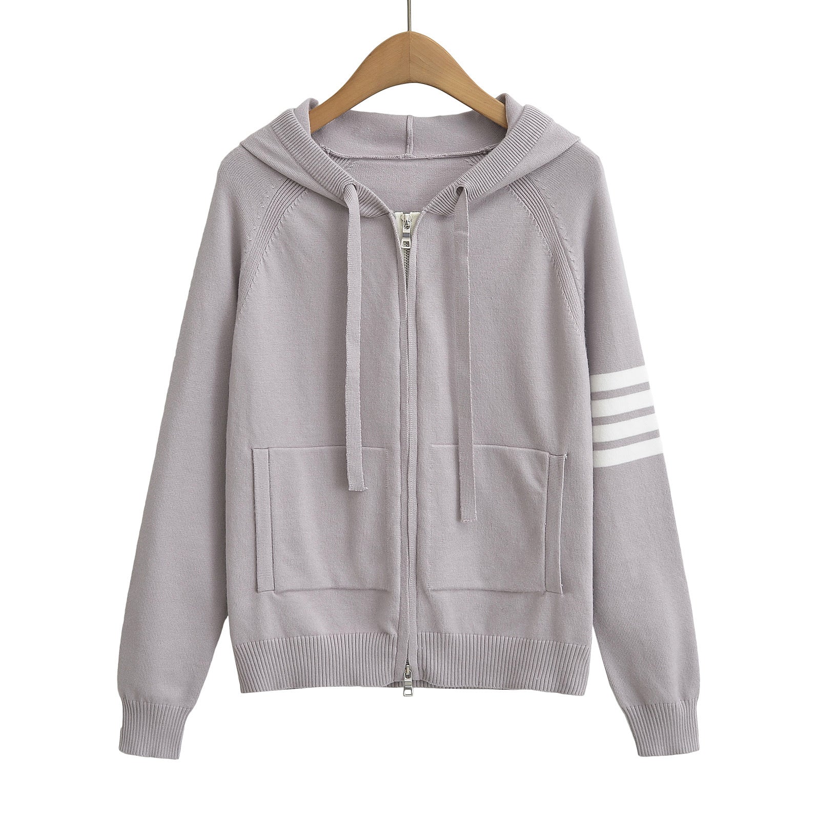 Hooded zipper sweater